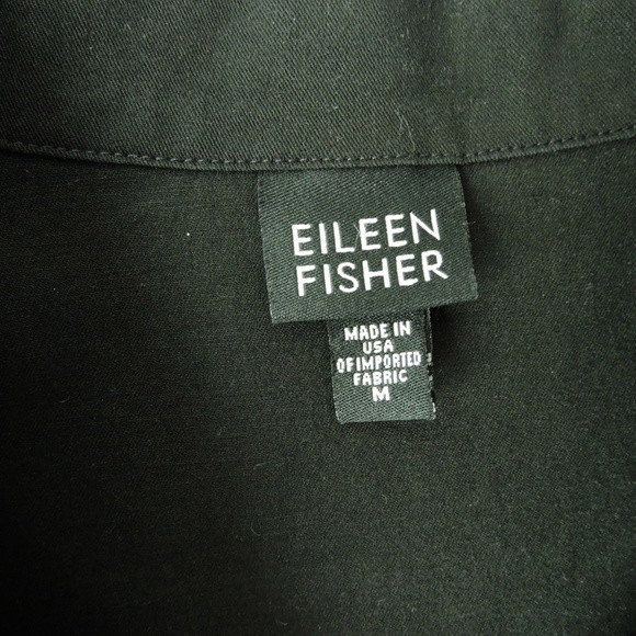 Eileen Fisher Zip Front Black Jacket Top - Picture 5 of 6